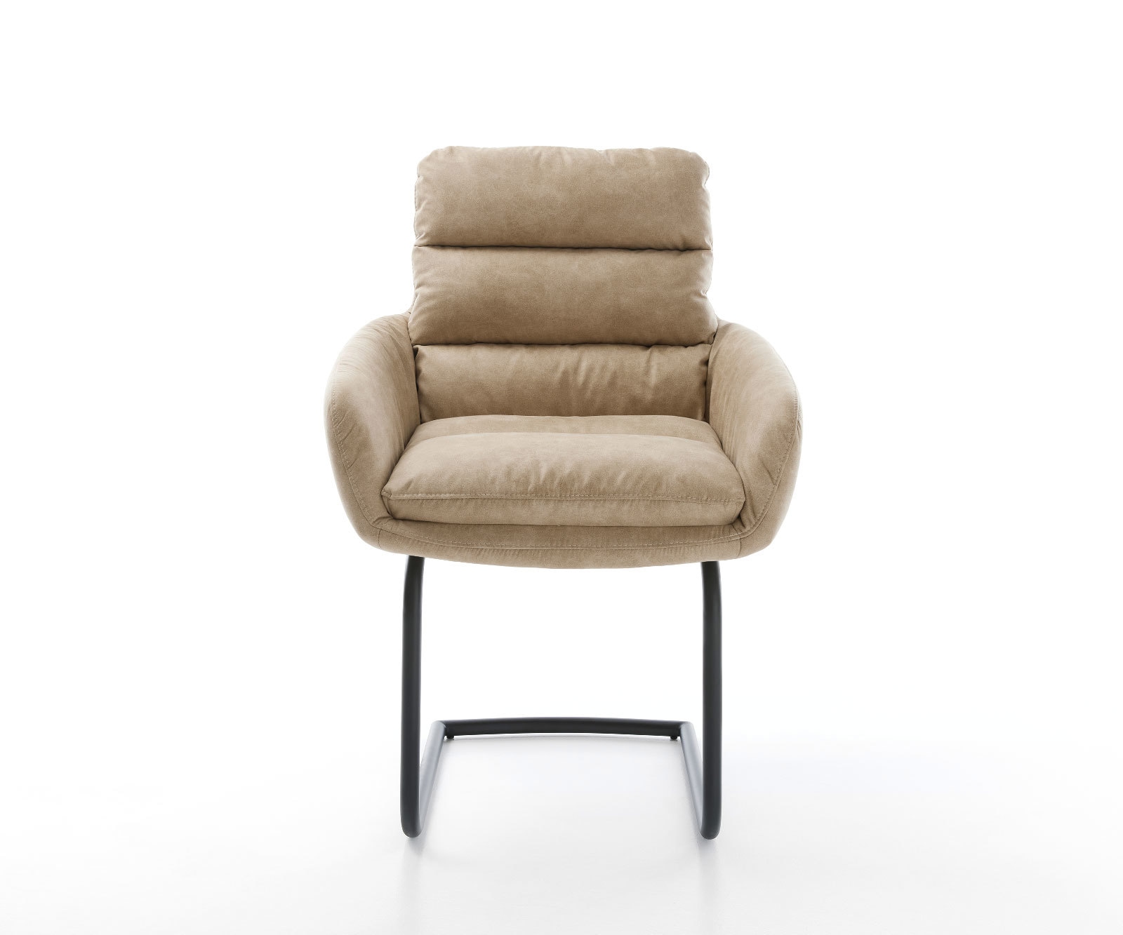 Freischwinger Abelia-Flex mit Armlehnen Mikrofaser Beige Vintage Freischwinger rund Schwarz 1 Freischwinger Abelia-Flex mit Armlehnen Mikrofaser Beige Vintage Freischwinger rund Schwarz 1