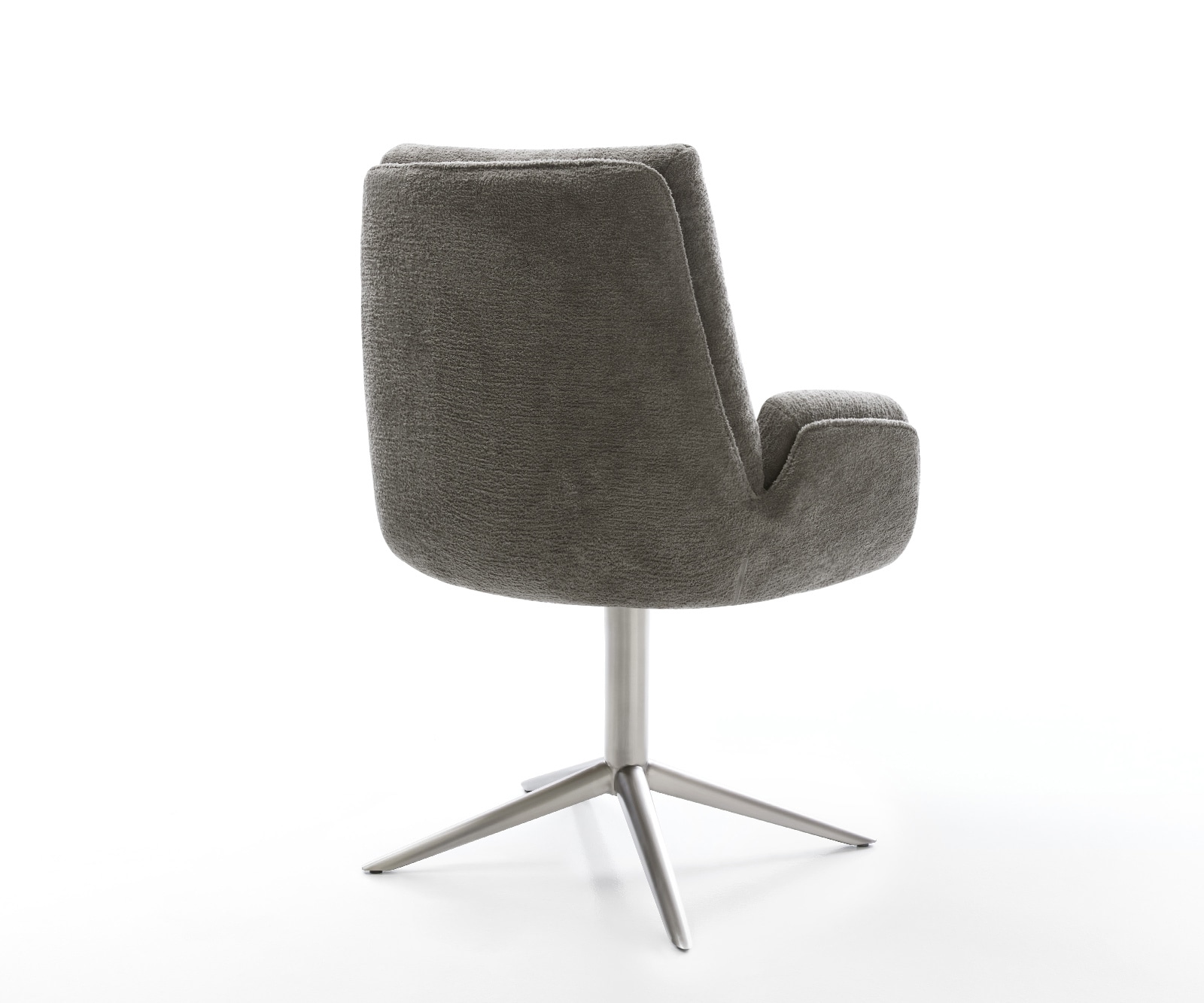 Drehstuhl Clea-Flex Bouclé Soft Schlamm Fußkreuz Edelstahl 360° drehbar Wippfunktion 4