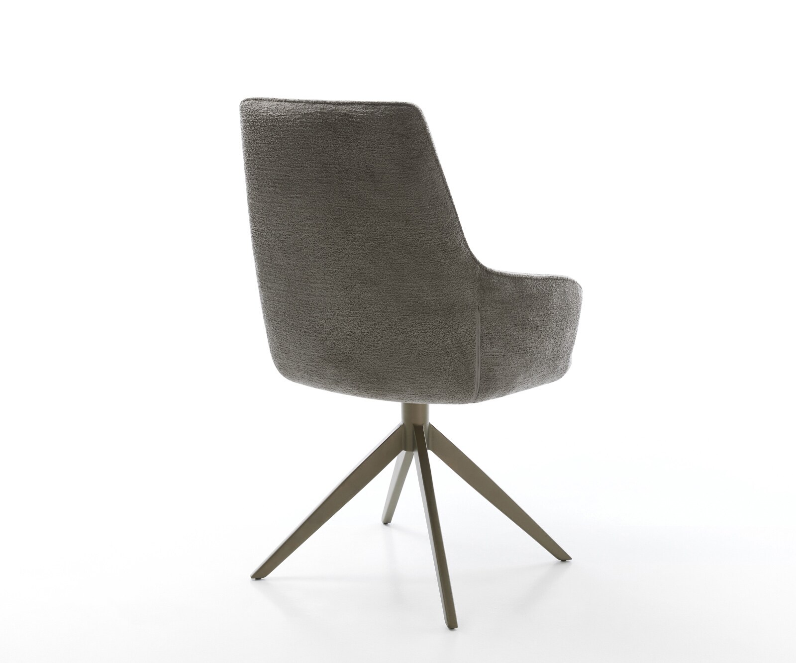 Drehstuhl Zelia-Flex mit Armlehnen Bouclé Soft Schlamm Kreuzgestell breit Effektfinish Titan 360° drehbar Wippfunktion Taschenfederkern 4