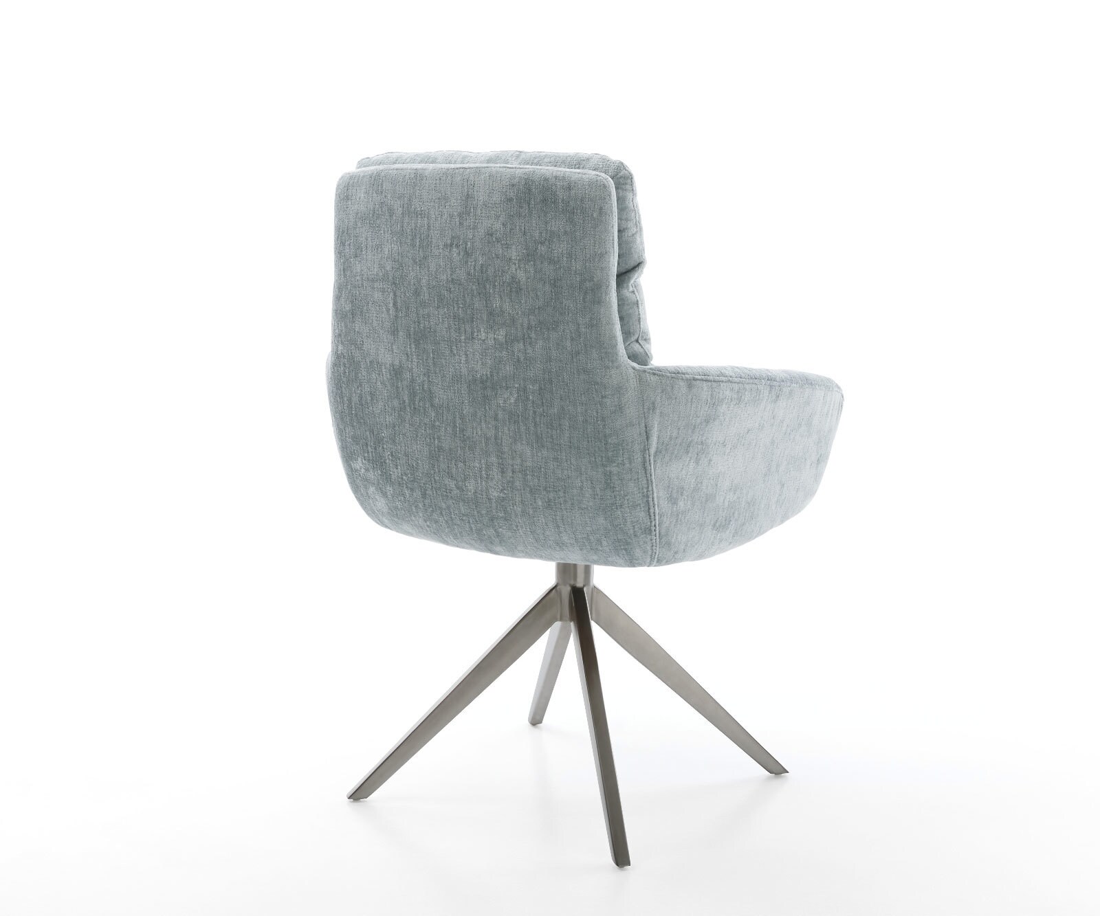Drehstuhl Abelia-Flex mit Armlehnen Chenille Pastellblau Kreuzgestell breit Graphit 360° drehbar Wippfunktion 5
