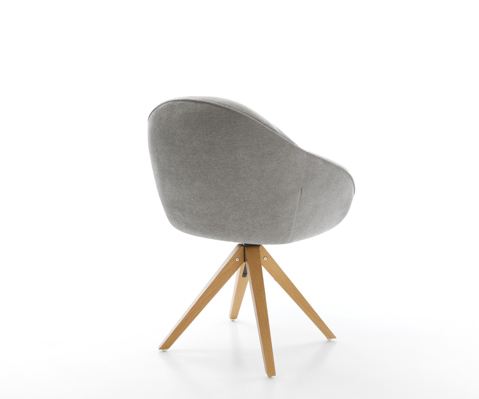Drehstuhl Gaio-Flex Strukturstoff Soft Grau Holzgestell kantig Natur 180° drehbar 5