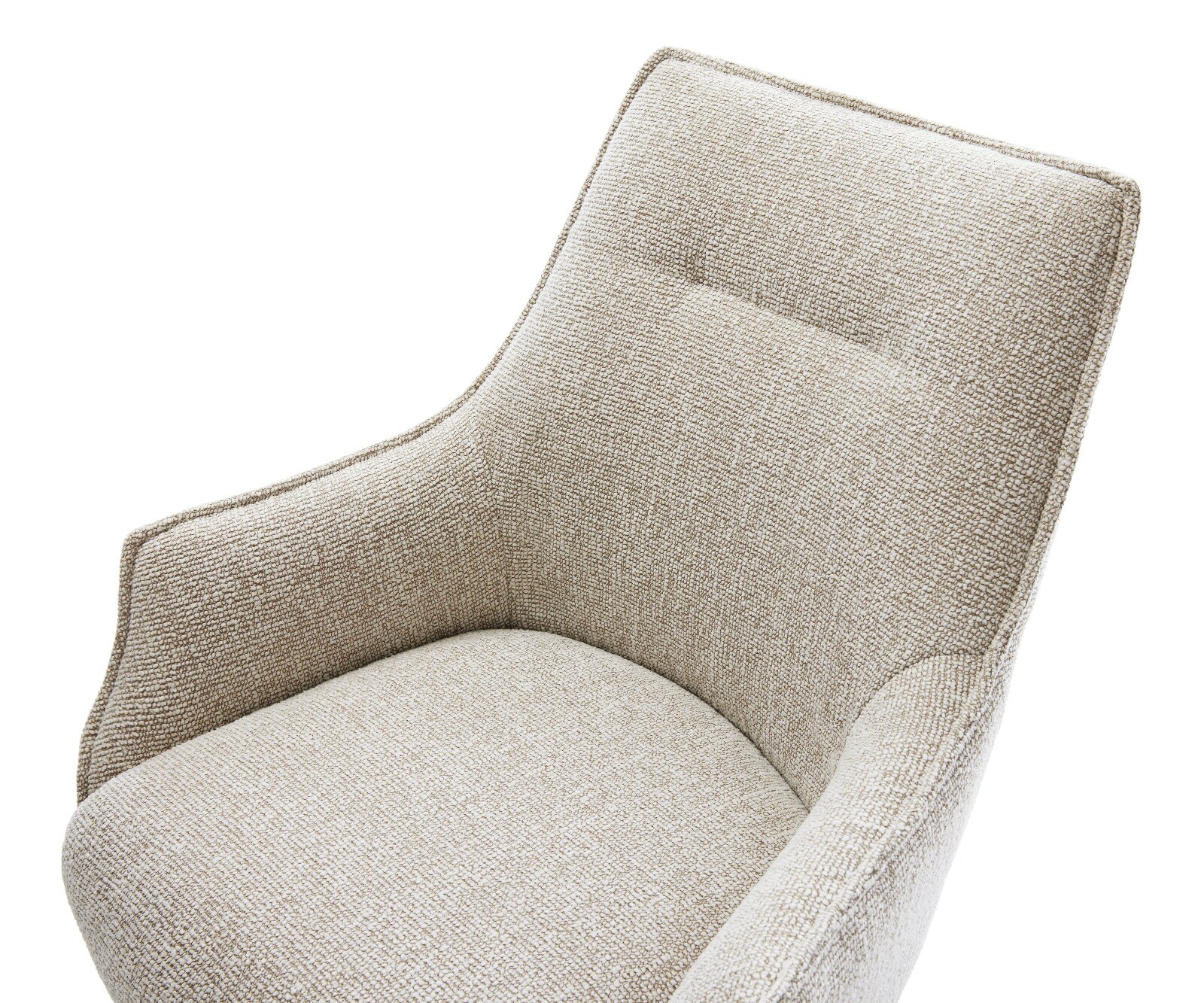 Drehstuhl Alja-Flex mit Armlehnen Webstoff Soft Beige Kreuzgestell breit Edelstahl 360° drehbar Wippfunktion Taschenfederkern 3
