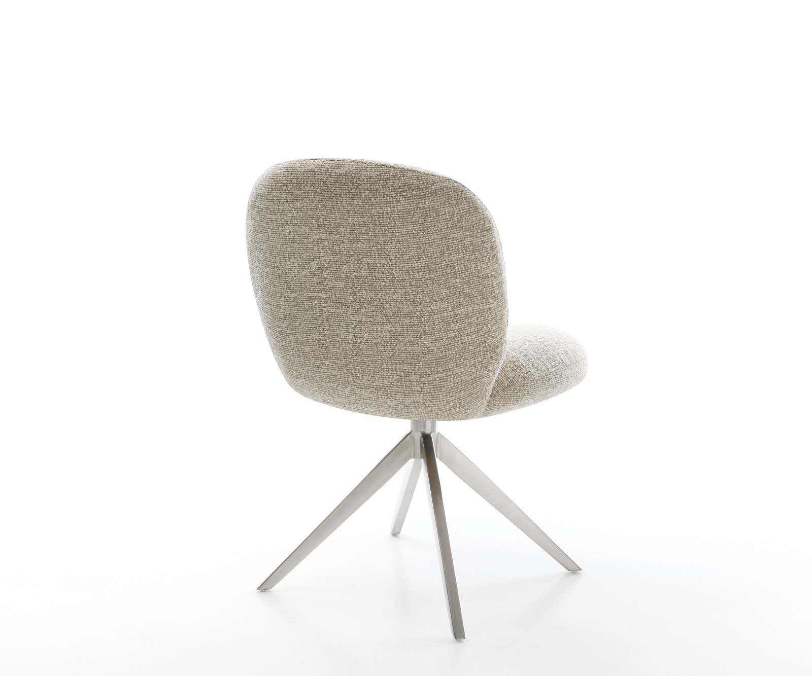 Drehstuhl Nube-Flex Webstoff Soft Beige Kreuzgestell breit Edelstahl 360° drehbar Wippfunktion Taschenfederkern 5
