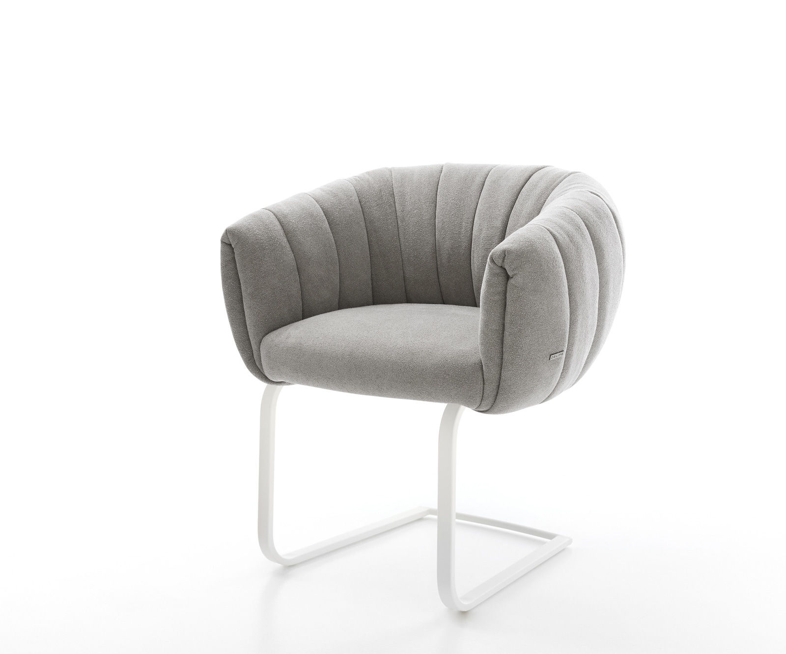Freischwinger Jada-Flex Strukturstoff Soft Grau Freischwinger flach Weiß Taschenfederkern
