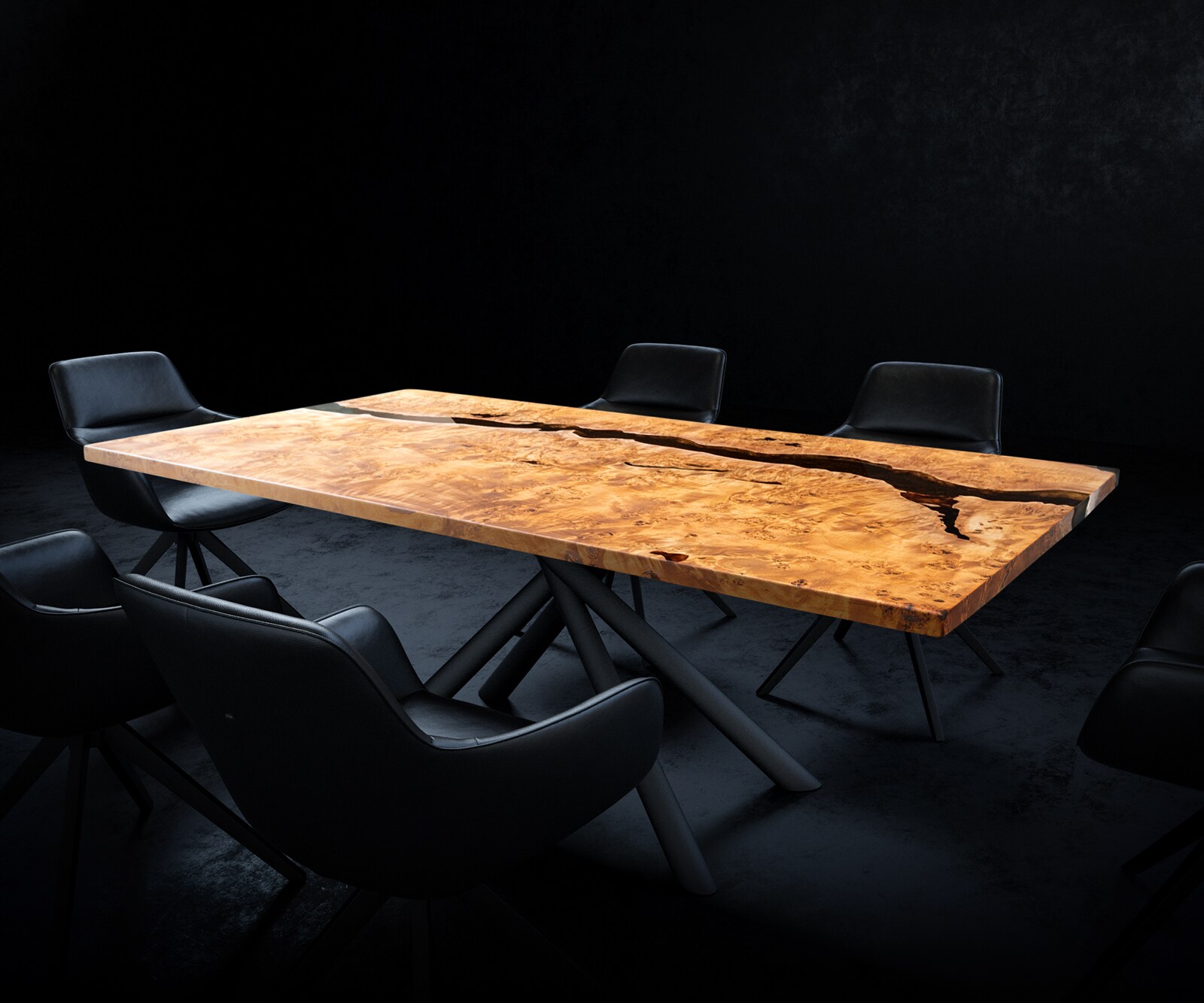 Tischplatte Nussbaum Natur 200 cm Epoxid Metallic-Braun Unikat Nr. 32983 3