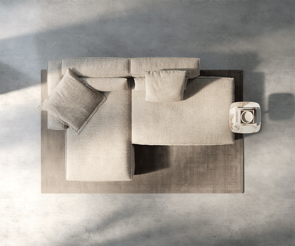 Ecksofa Freestyle 310x200 cm Webstoff Soft Beige Kedernaht 5