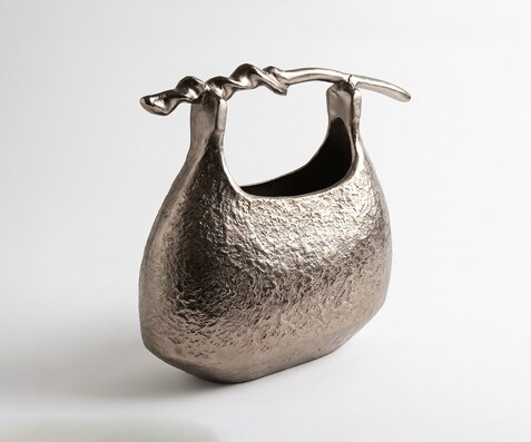 Vase Ramea B43 x T17 x H35 cm Aluminium Mokka Bronze Gegossen