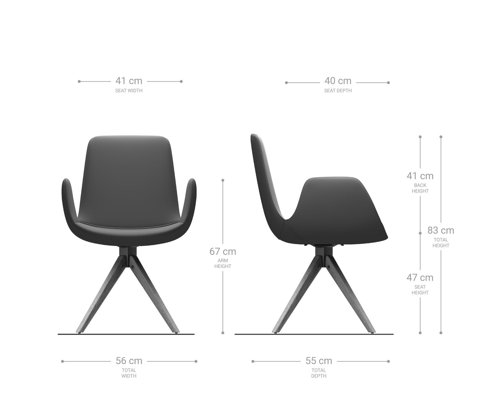 Esszimmerstuhl Ilia-Flex mit Armlehnen Samt Grau Holzgestell kantig Natur 5 Esszimmerstuhl Ilia-Flex mit Armlehnen Samt Grau Holzgestell kantig Natur 5