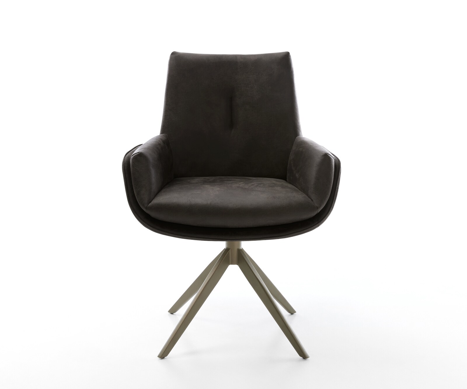 Drehstuhl Clea-Flex Mikrofaser Anthrazit Vintage Kreuzgestell breit Effektfinish Titan 360° drehbar Wippfunktion 1