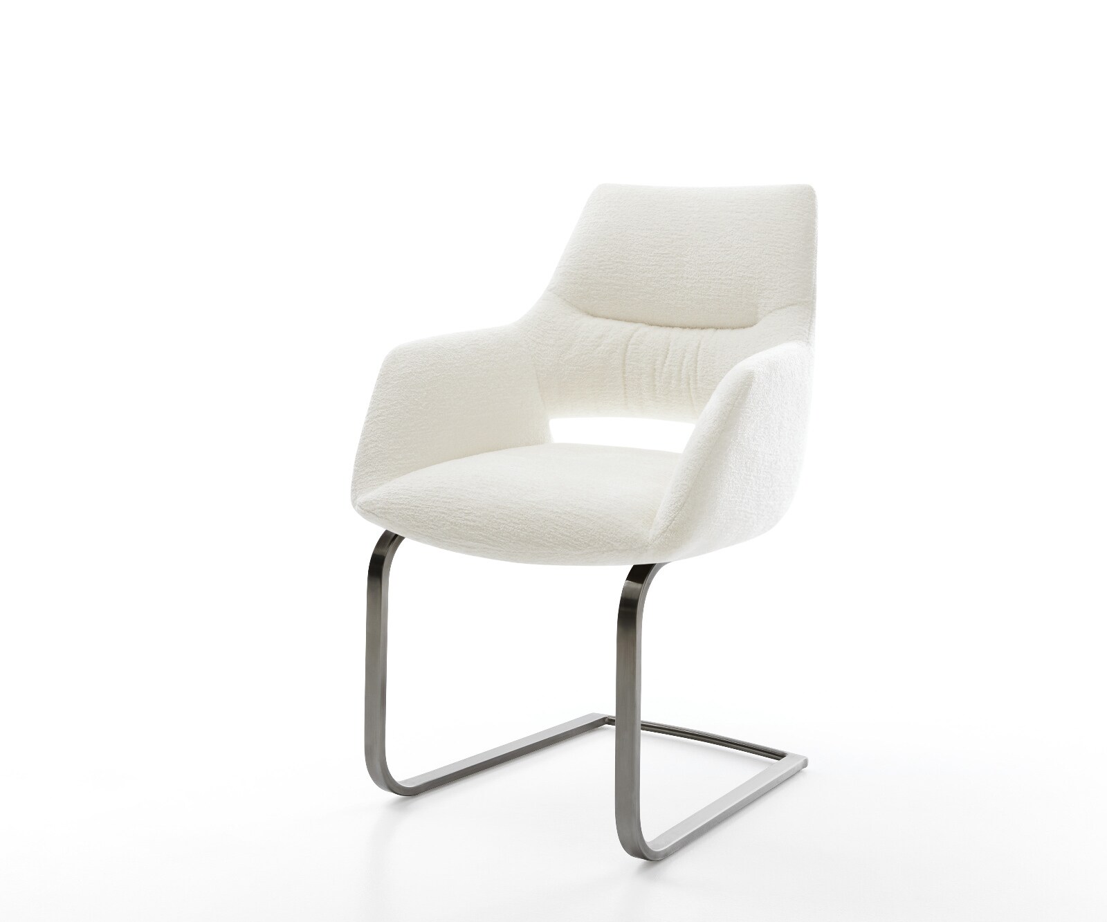 Freischwinger Yago-Flex mit Armlehnen Bouclé Soft Beige Freischwinger flach günstig online kaufen