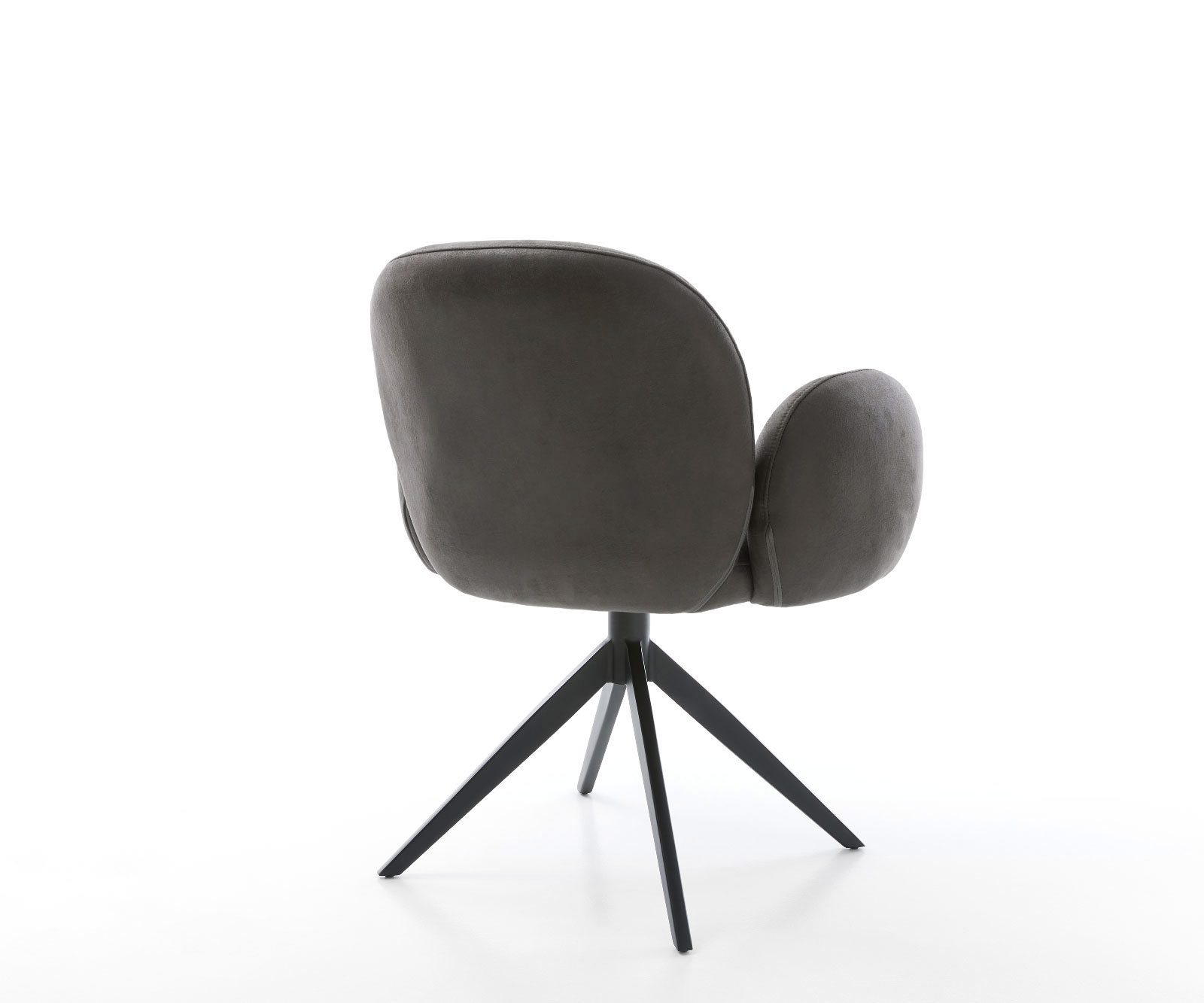 Drehstuhl Nube-Flex mit Armlehnen Mikrofaser Anthrazit Vintage Kreuzgestell breit Schwarz 360° drehbar Wippfunktion Taschenfederkern 4