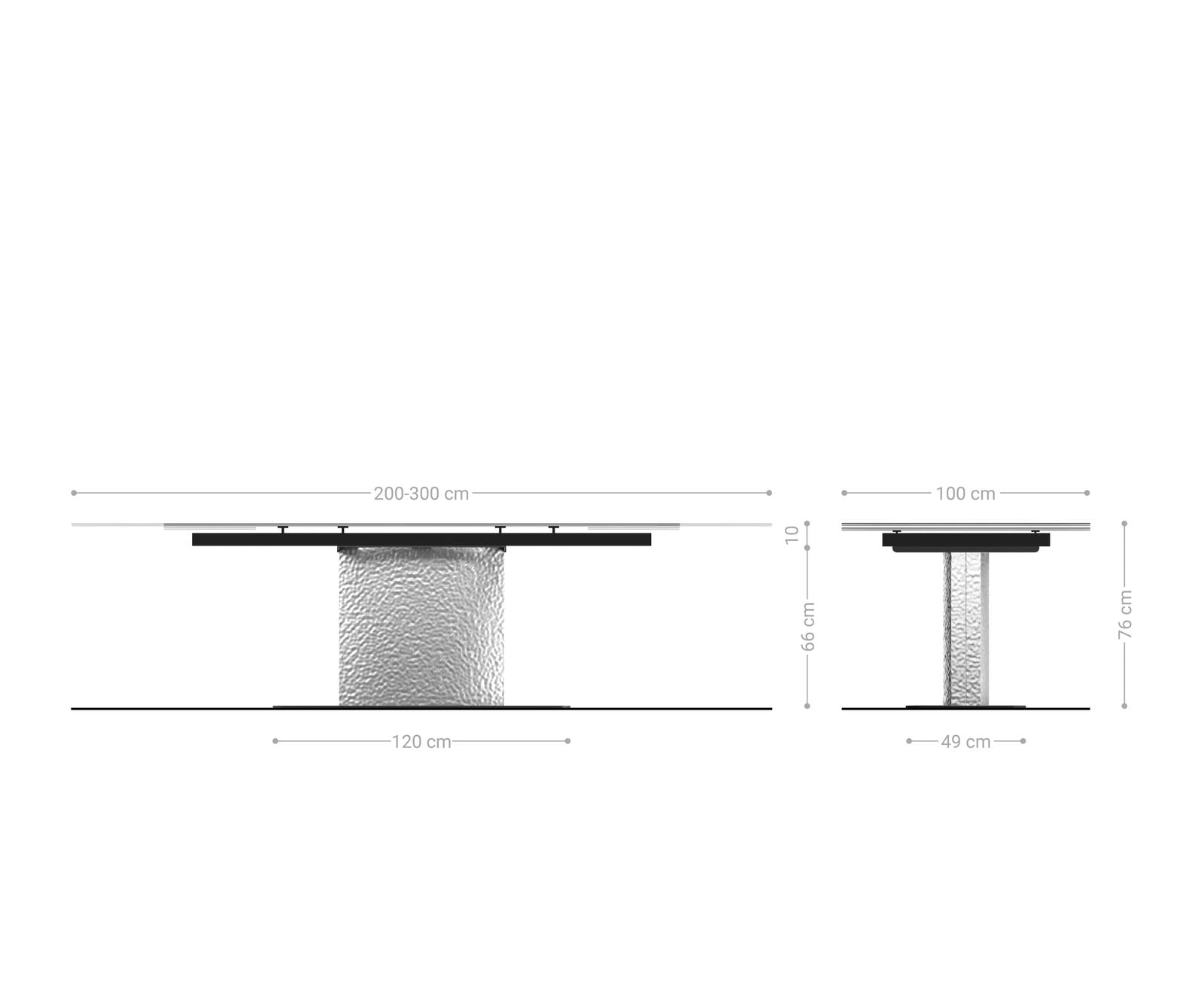 Esstisch Edge 200-300x100 Keramik Laminam®Noir Desir Braun Wave Edelstahl ausziehbar 1 Esstisch Edge 200-300x100 Keramik Laminam®Noir Desir Braun Wave Edelstahl ausziehbar 1