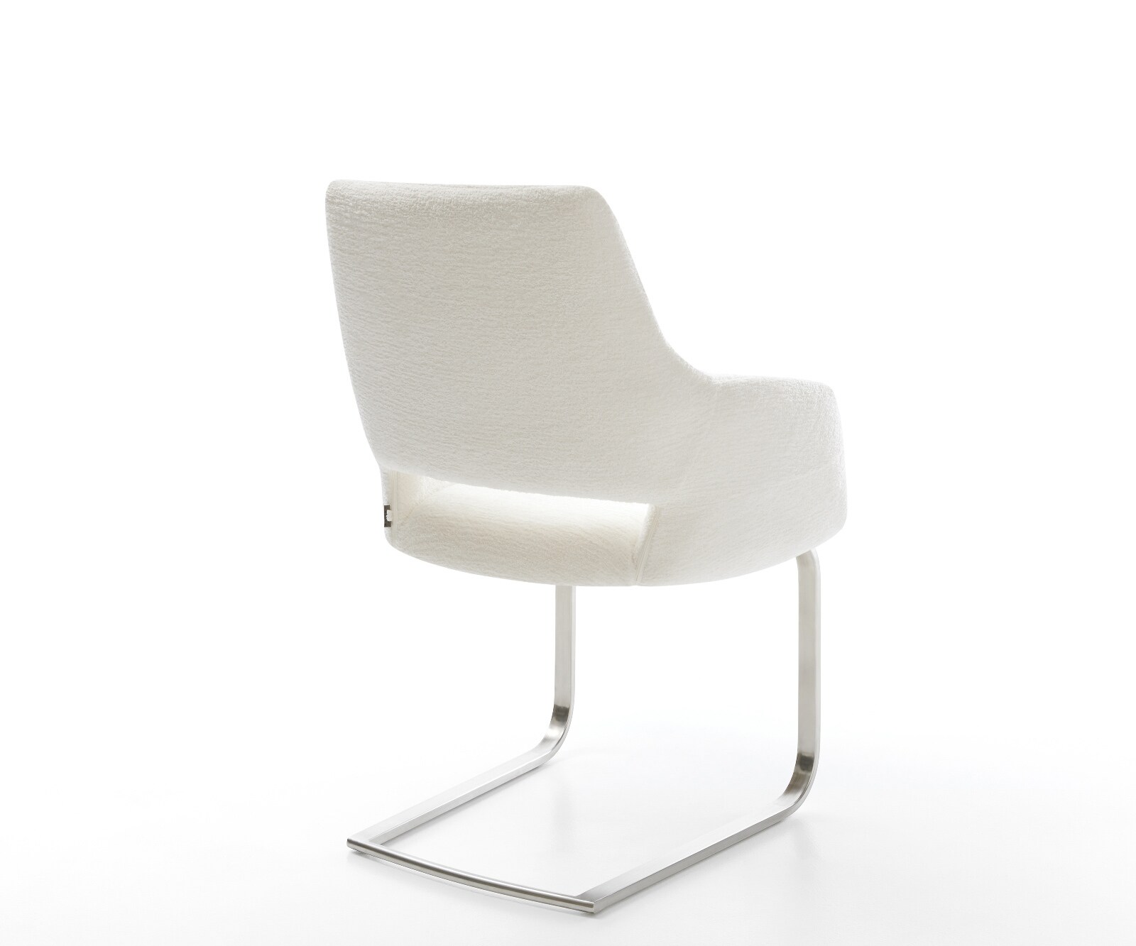 Freischwinger Yago-Flex mit Armlehnen Bouclé Soft Beige Freischwinger flach Edelstahl Taschenfederkern 4