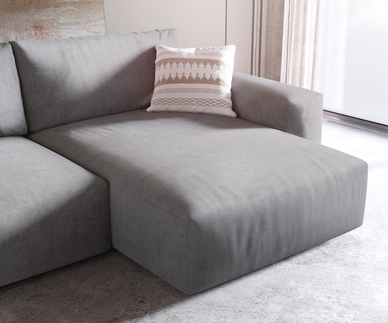 Ecksofa Lanzo XL 270x180 cm Mikrofaser Grau Recamiere variabel 5