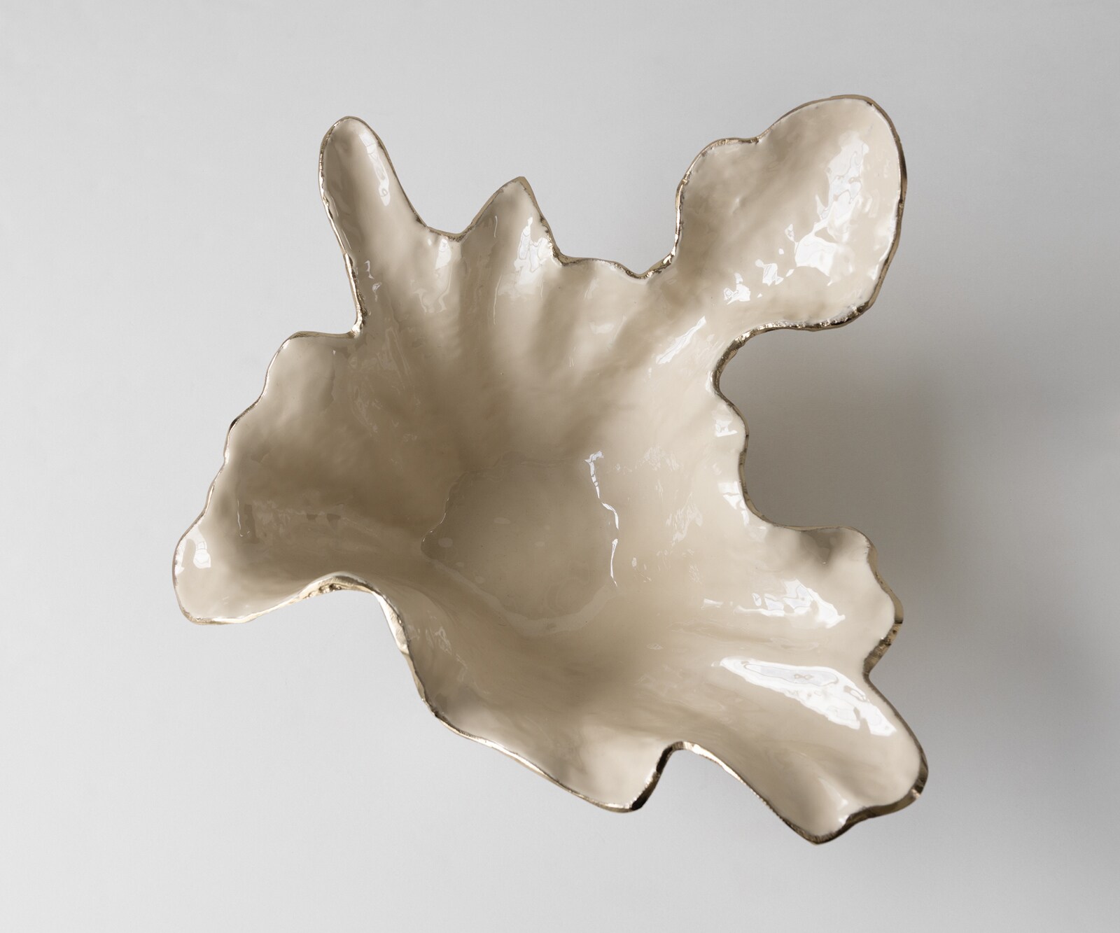 Schale Liora B52 x T51 x H21 cm Aluminium Champagner Ivory Handgemacht 1