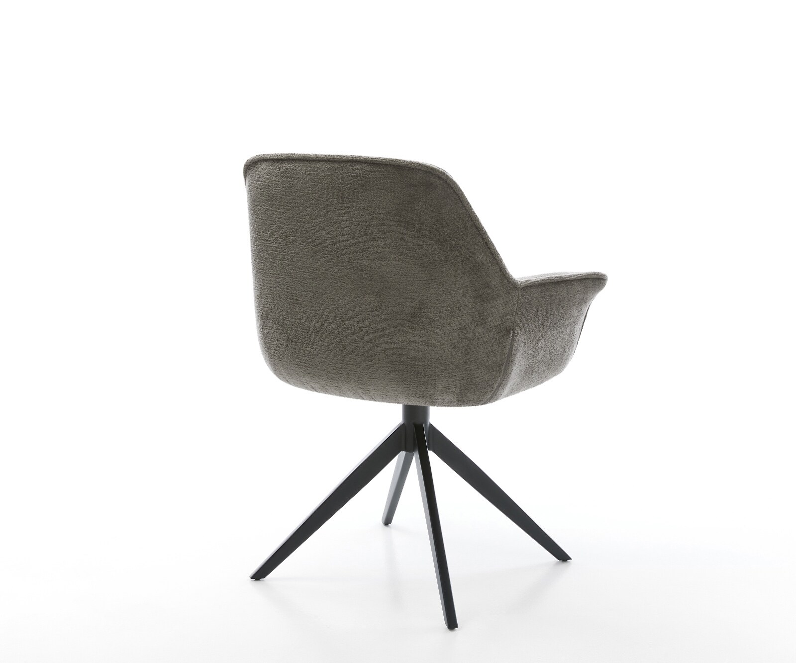 Drehstuhl Keila-Flex mit Armlehnen Bouclé Soft Schlamm Kreuzgestell breit Schwarz 360° drehbar Wippfunktion 4