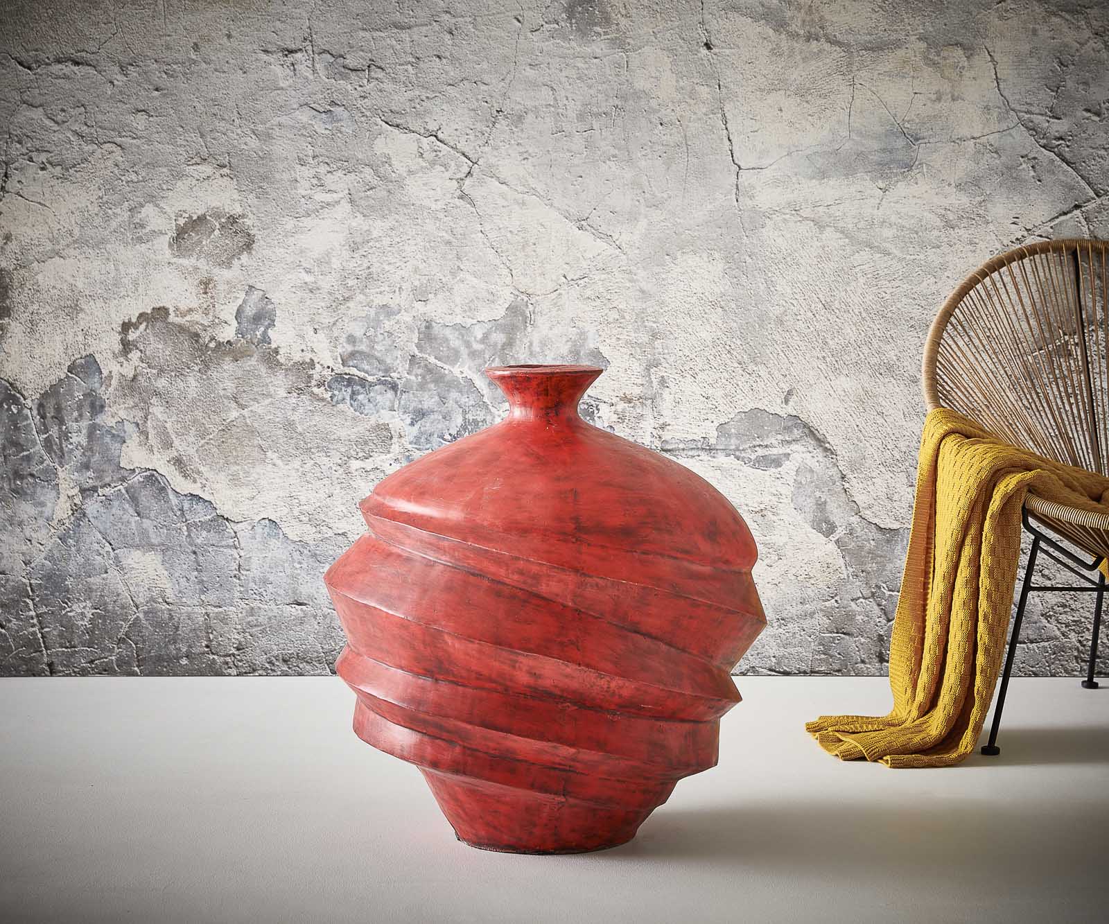 Vase Bulat 68x68x70 cm Beton Rot