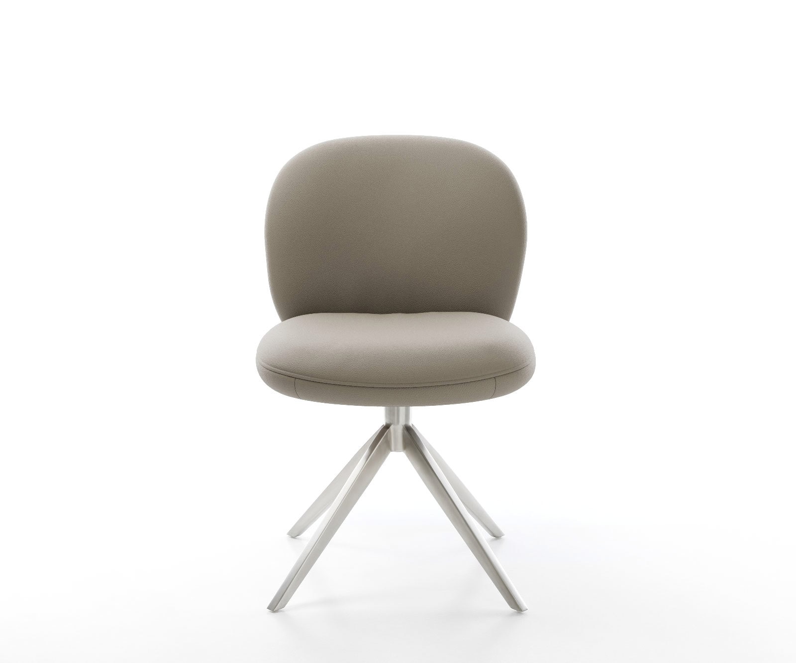 Drehstuhl Nube-Flex Echt-Leder Schlamm Kreuzgestell breit Edelstahl 360° drehbar Wippfunktion Taschenfederkern 1