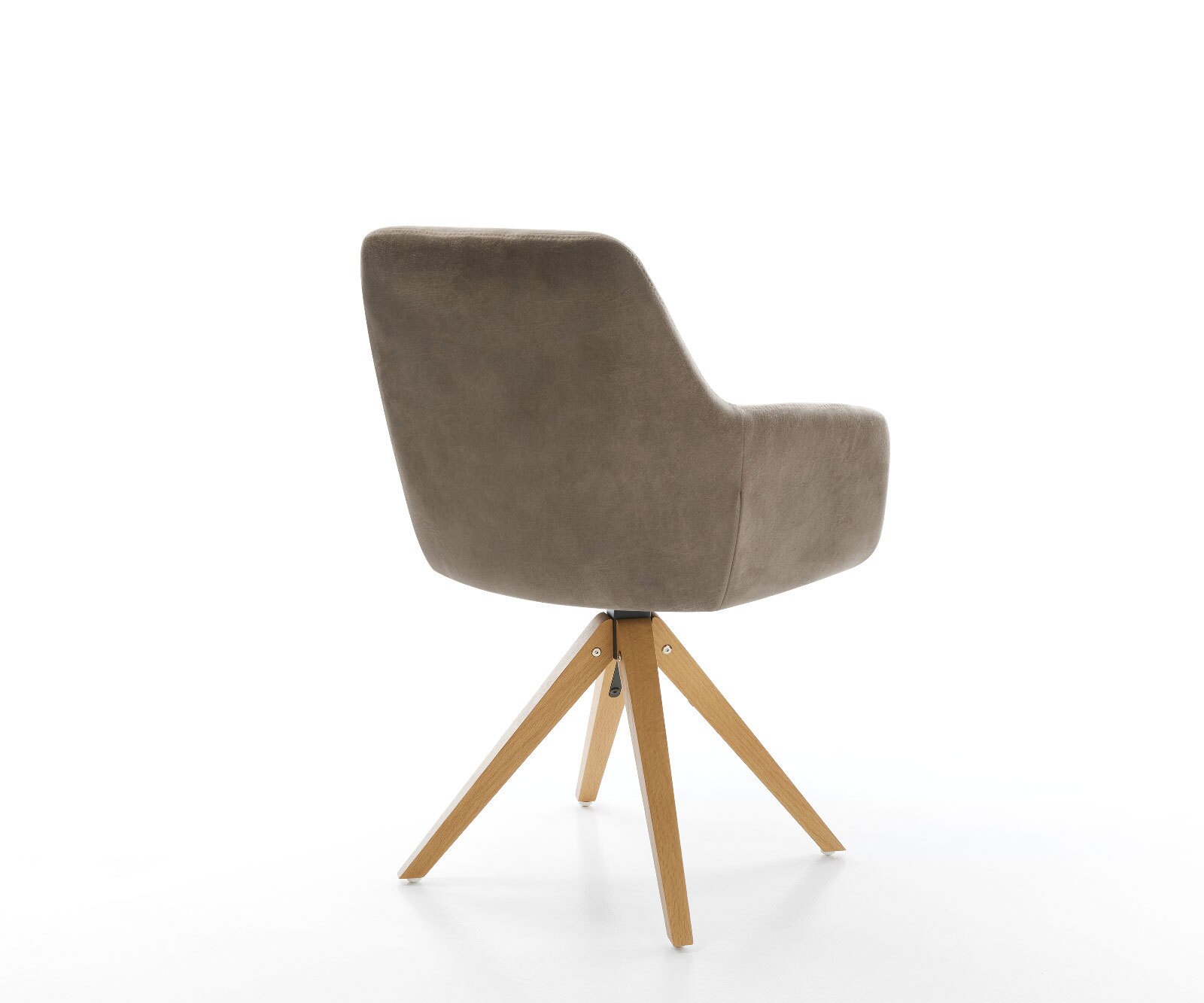 Esszimmerstuhl Pejo-Flex Mikrofaser Taupe Vintage Holzgestell kantig Natur 360° drehbar Taschenfederkern 4