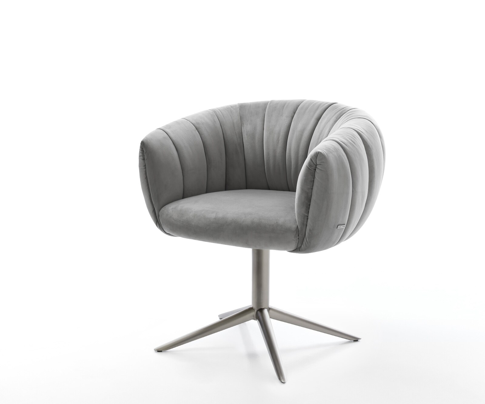 Drehstuhl Jada-Flex Samt Grau Fußkreuz Graphit 360° drehbar Wippfunktion Taschenfederkern 1