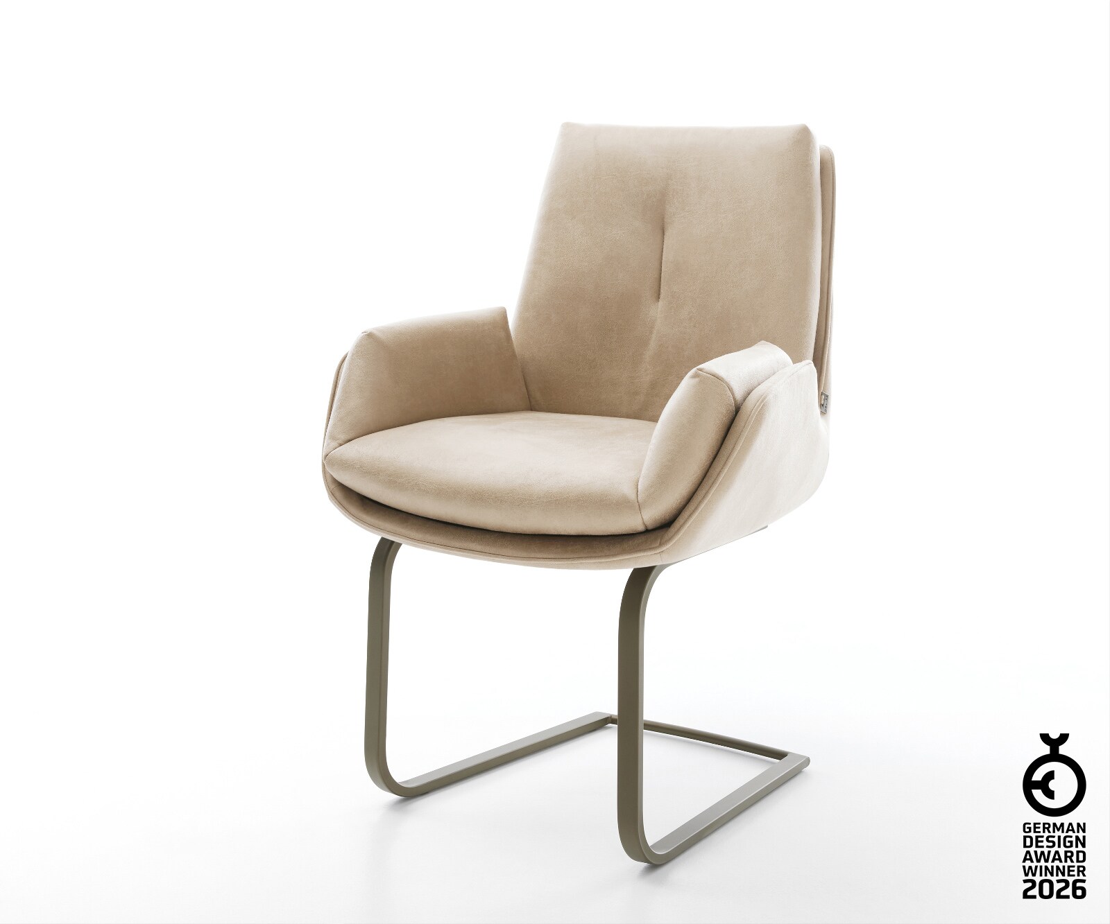 Freischwinger Clea-Flex Mikrofaser Beige Vintage Freischwinger flach Effektfinish Titan
