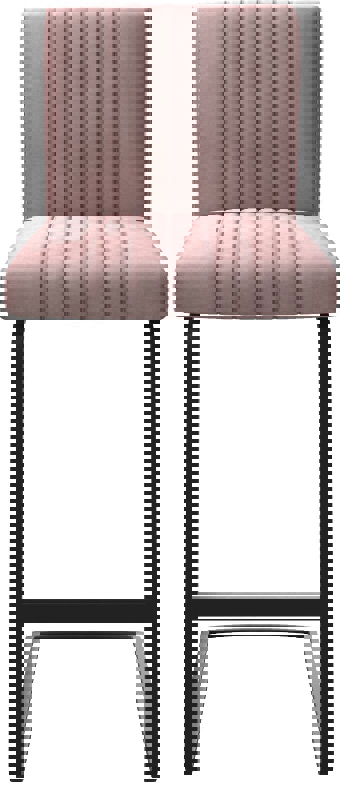 Barstuhl Luiga-Flex Samt Rosé Freischwinger flach Metall 3