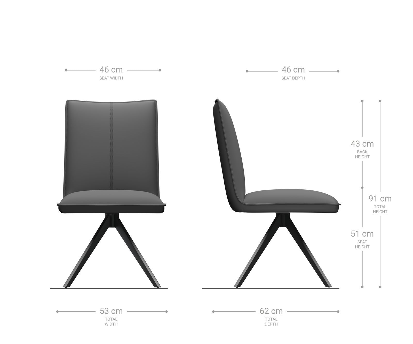 Esszimmerstuhl Lelio-Flex Echt-Leder Schwarz Kreuzgestell breit Edelstahl Taschenfederkern 5 Esszimmerstuhl Lelio-Flex Echt-Leder Schwarz Kreuzgestell breit Edelstahl Taschenfederkern 5