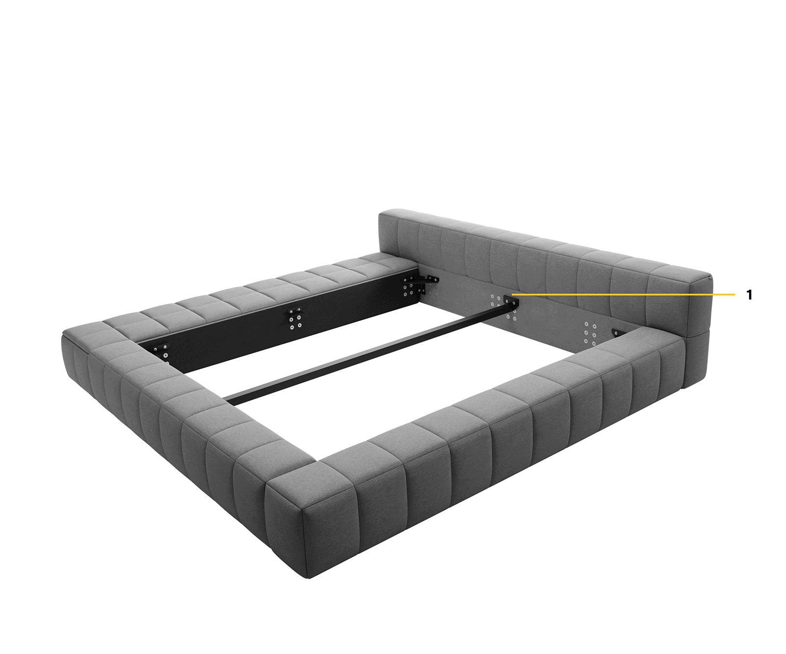 Polsterbettgestell Espazio 180x200 cm Bouclé Creme-Weiß mit Stauraum 6
