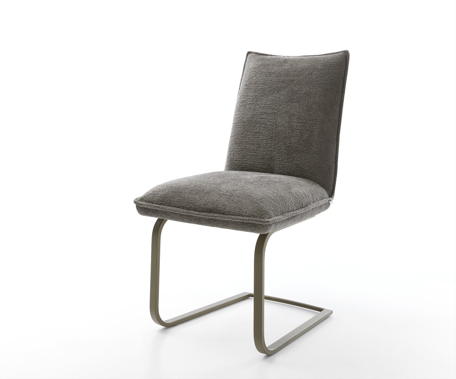 Freischwinger Lelio-Flex Bouclé Soft Schlamm Freischwinger flach Effektfinish Titan Taschenfederkern 1