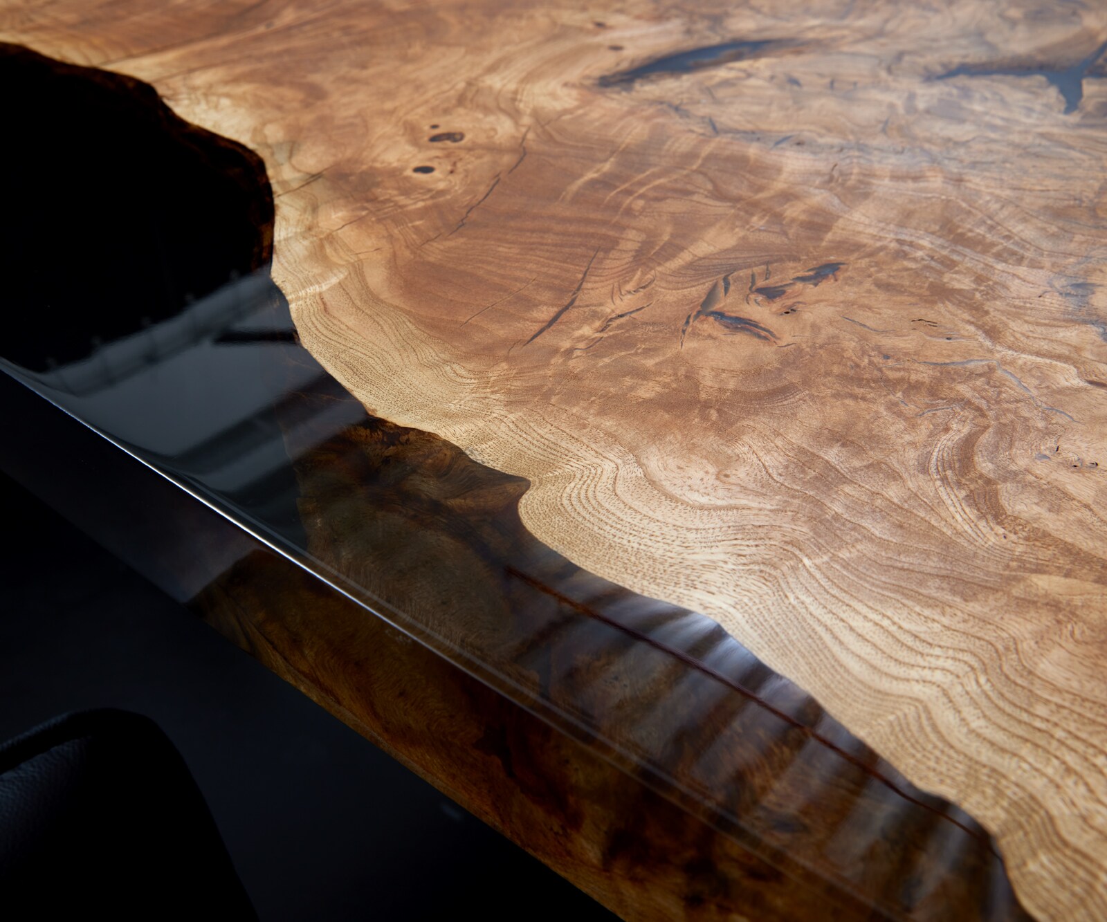 Tischplatte Esche Natur 200 cm Epoxid Unikat Nr. 34334 4