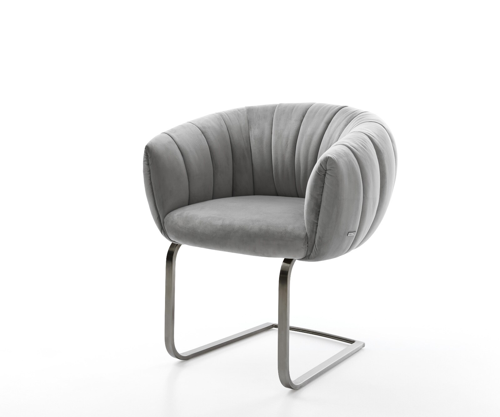 Freischwinger Jada-Flex Samt Grau Freischwinger flach Graphit Taschenfederkern 1