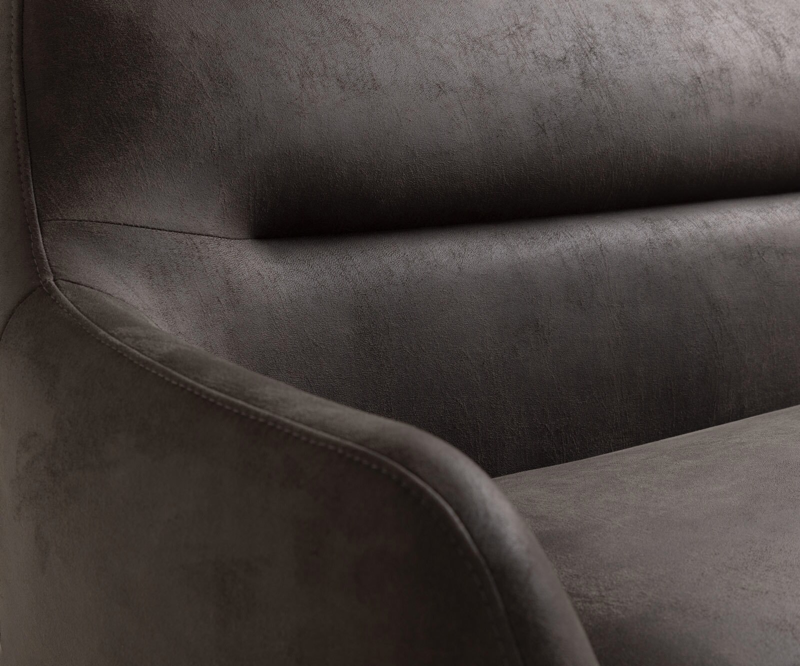 Esszimmerbank Taya-Flex 200 cm Mikrofaser Anthrazit Vintage Kreuzgestell kantig Effektfinish Titan Taschenfederkern 6