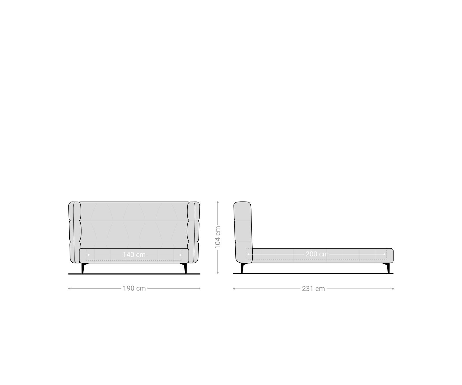 Polsterbettgestell Capujo 140x200 cm Mikrofaser Grau 6