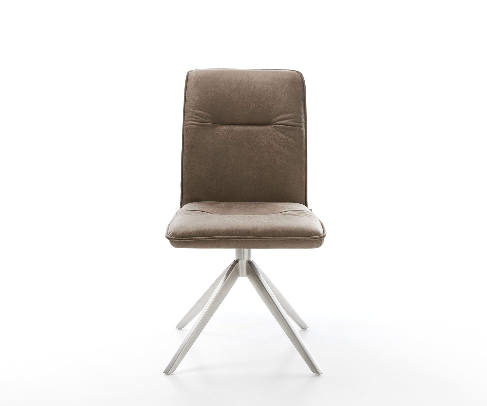 Drehstuhl Vinjo-Flex Mikrofaser Taupe Vintage Kreuzgestell breit Edelstahl 360° drehbar Wippfunktion 1 Drehstuhl Vinjo-Flex Mikrofaser Taupe Vintage Kreuzgestell breit Edelstahl 360° drehbar Wippfunktion 1