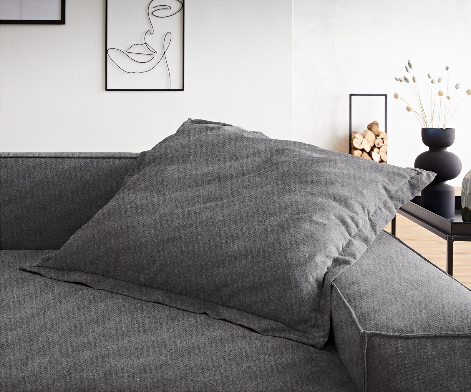Wurfkissen Sirpio XL 85x85 Mikrofaser Taupe 1