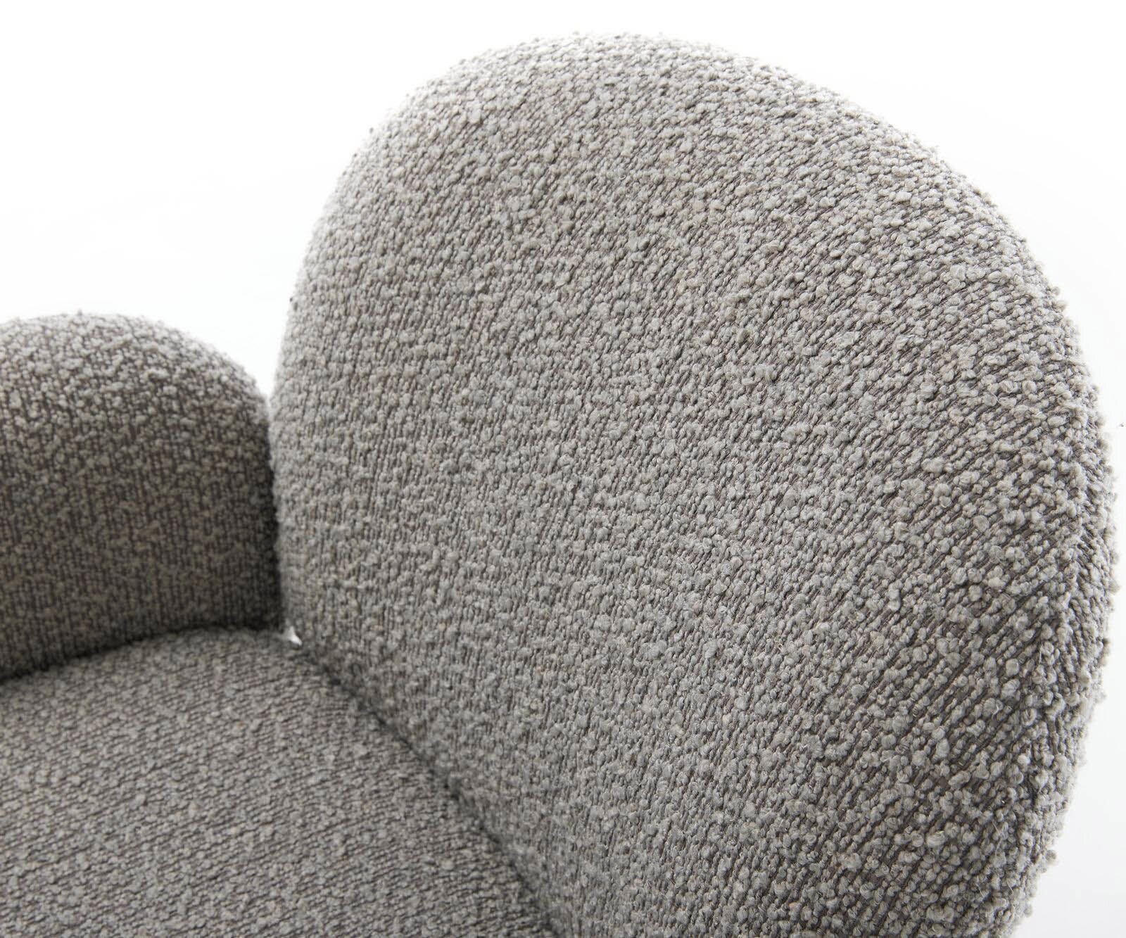Freischwinger Nube-Flex mit Armlehnen Bouclé Silbergrau Freischwinger flach Effektfinish Titan Taschenfederkern 4