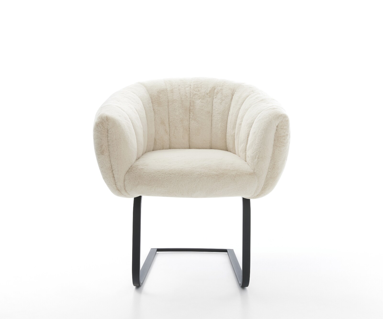 Freischwinger Jada-Flex Plüsch Creme-Weiß Freischwinger flach Schwarz Taschenfederkern 2