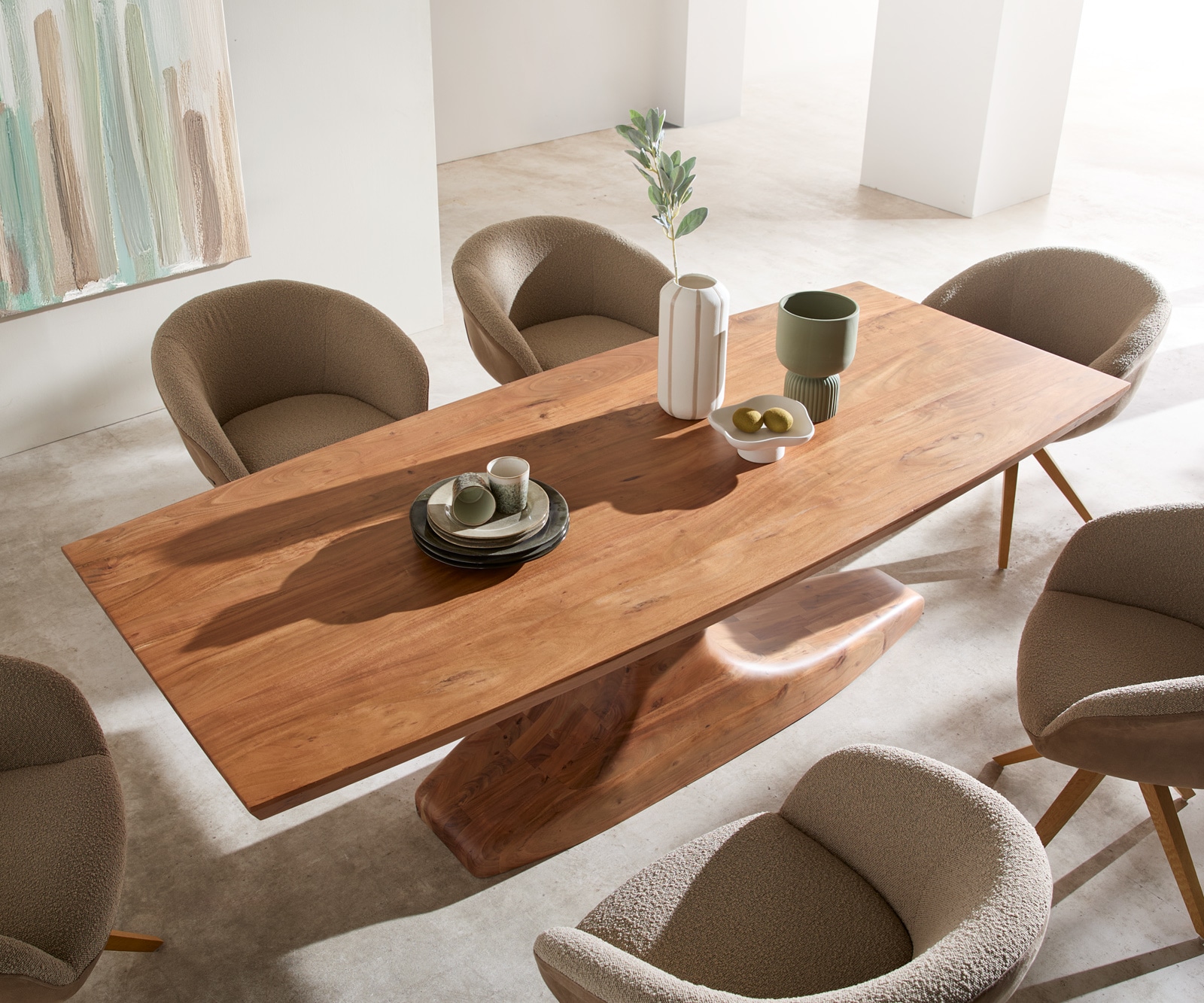 Esstisch Jalta 220x95 cm Akazie Natur massiv 3 Esstisch Jalta 220x95 cm Akazie Natur massiv 3