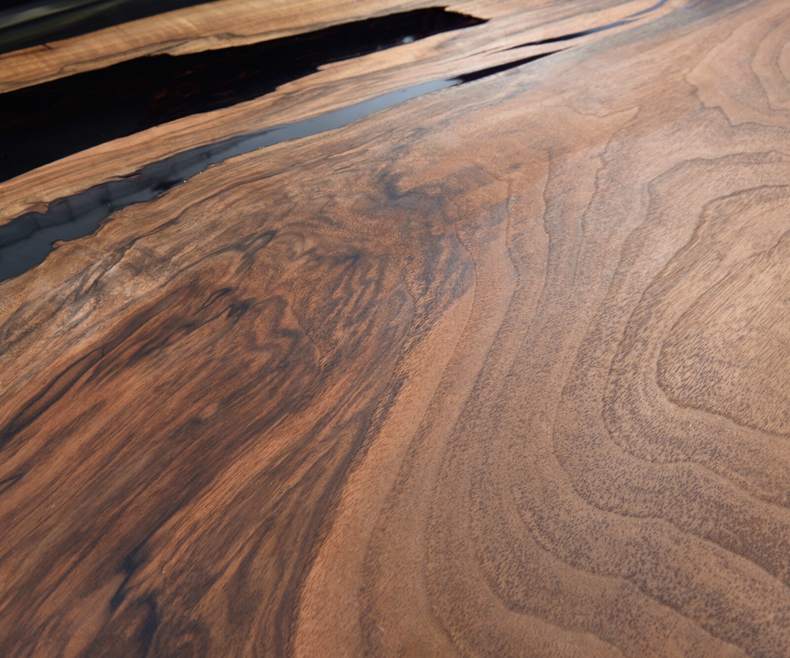 Tischplatte Nussbaum Natur 180 cm Epoxid Unikat Nr. 33706 2
