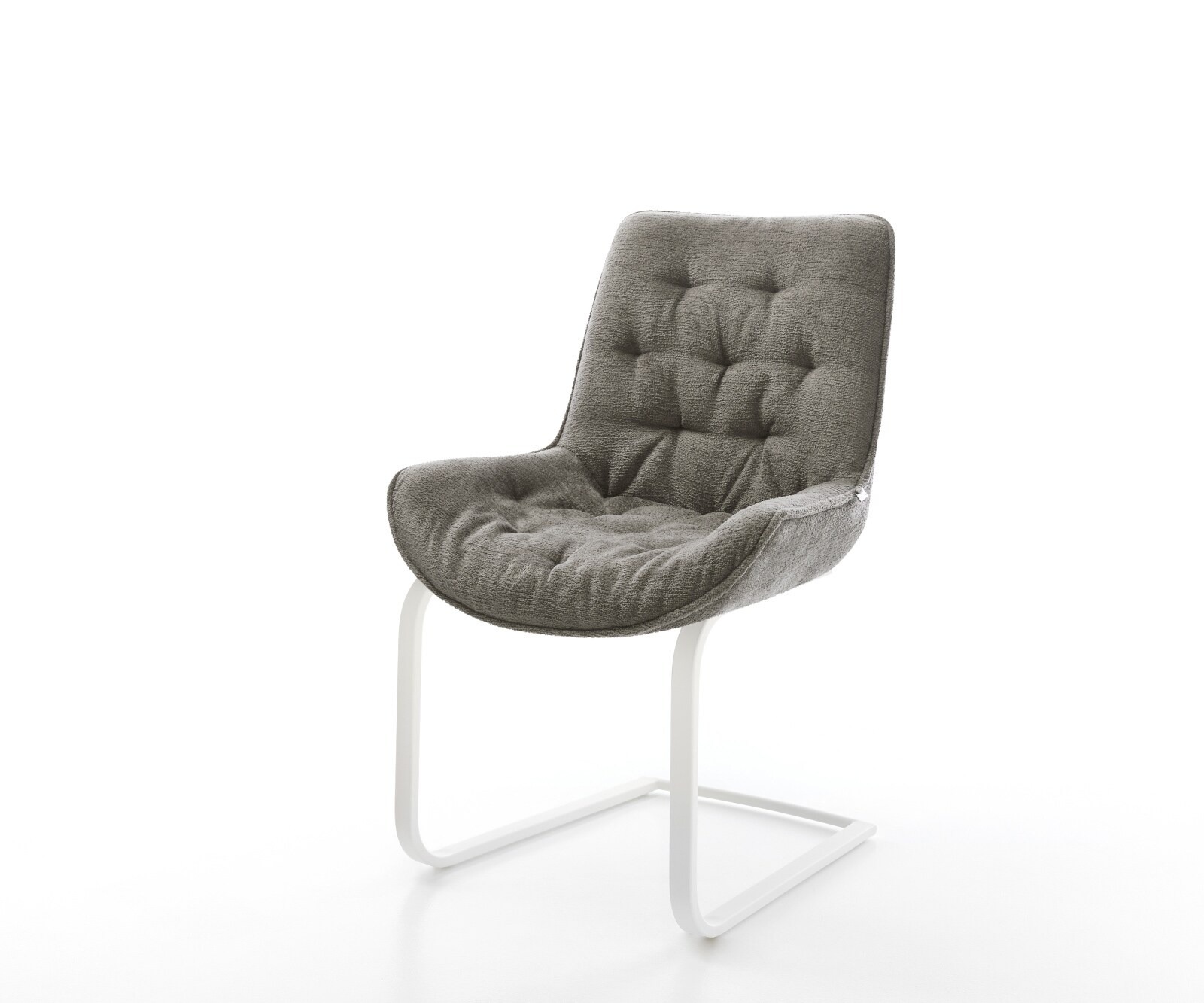 DELIFE Freischwinger Taimi-Flex Bouclé Soft Schlamm Freischwinger flach Weiß