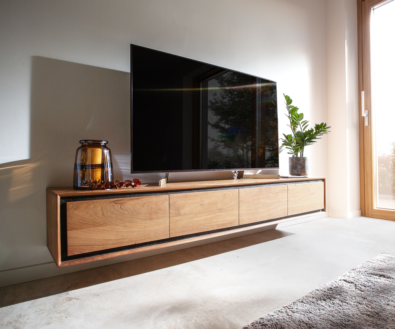 Lowboard Stonegrace Massivholz Steinfurnier  Lowboard Stonegrace Massivholz Steinfurnier