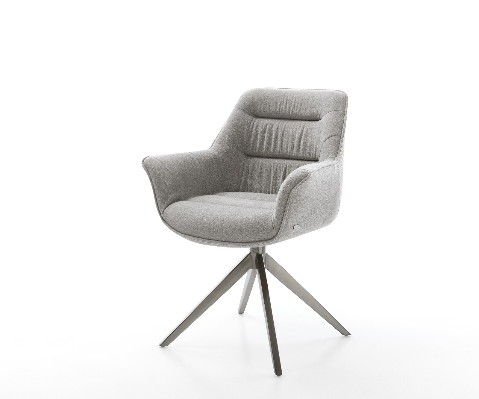 Drehstuhl Kaira-Flex Strukturstoff Soft Grau Kreuzgestell breit Graphit 360° drehbar Wippfunktion 1