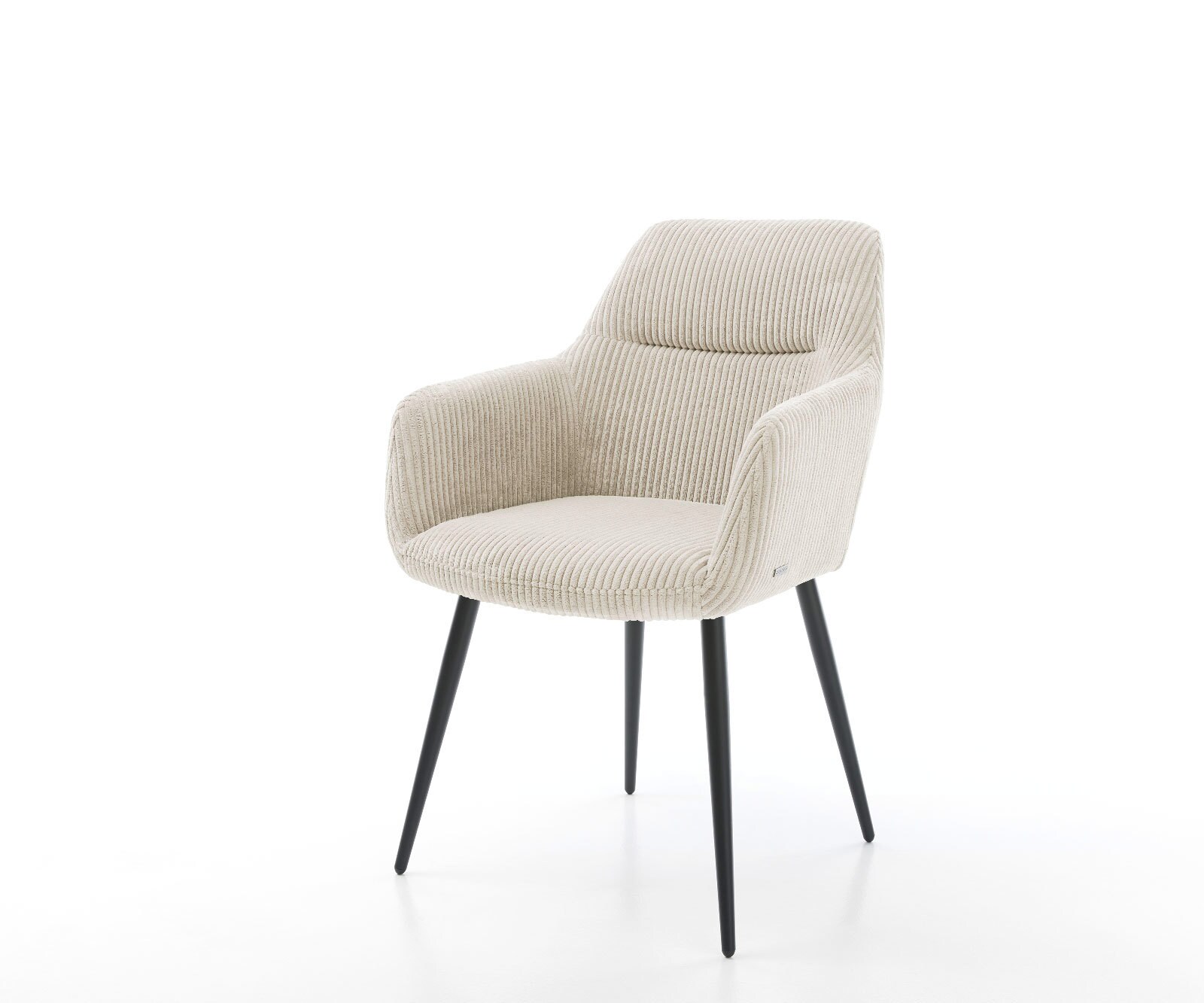 Esszimmerstuhl Pejo-Flex Cord Beige 4-Fuß konisch Schwarz Taschenfederkern 1