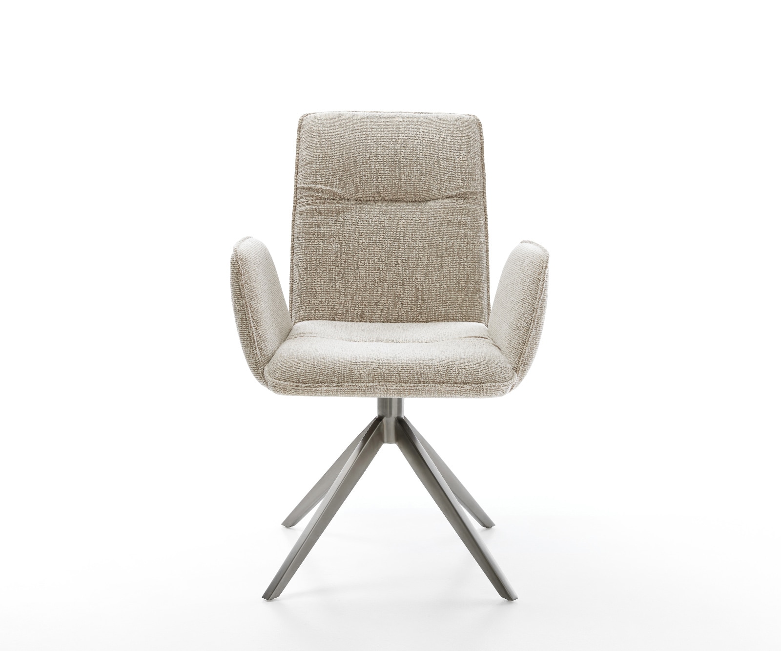 Drehstuhl Vinja-Flex Webstoff Soft Beige Kreuzgestell breit Graphit 360° drehbar Wippfunktion 2