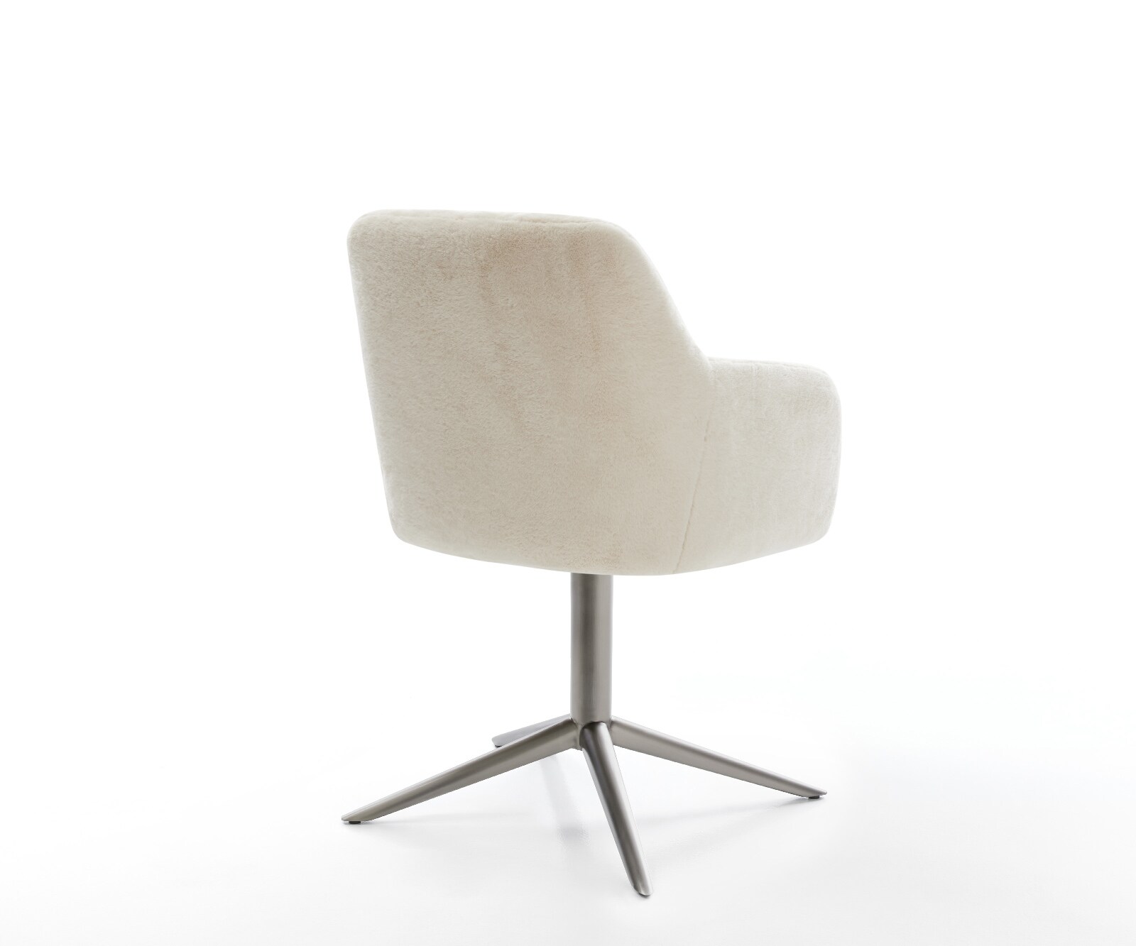 Drehstuhl Greg-Flex Plüsch Creme-Weiß Fußkreuz Graphit 360° drehbar Wippfunktion Taschenfederkern 5