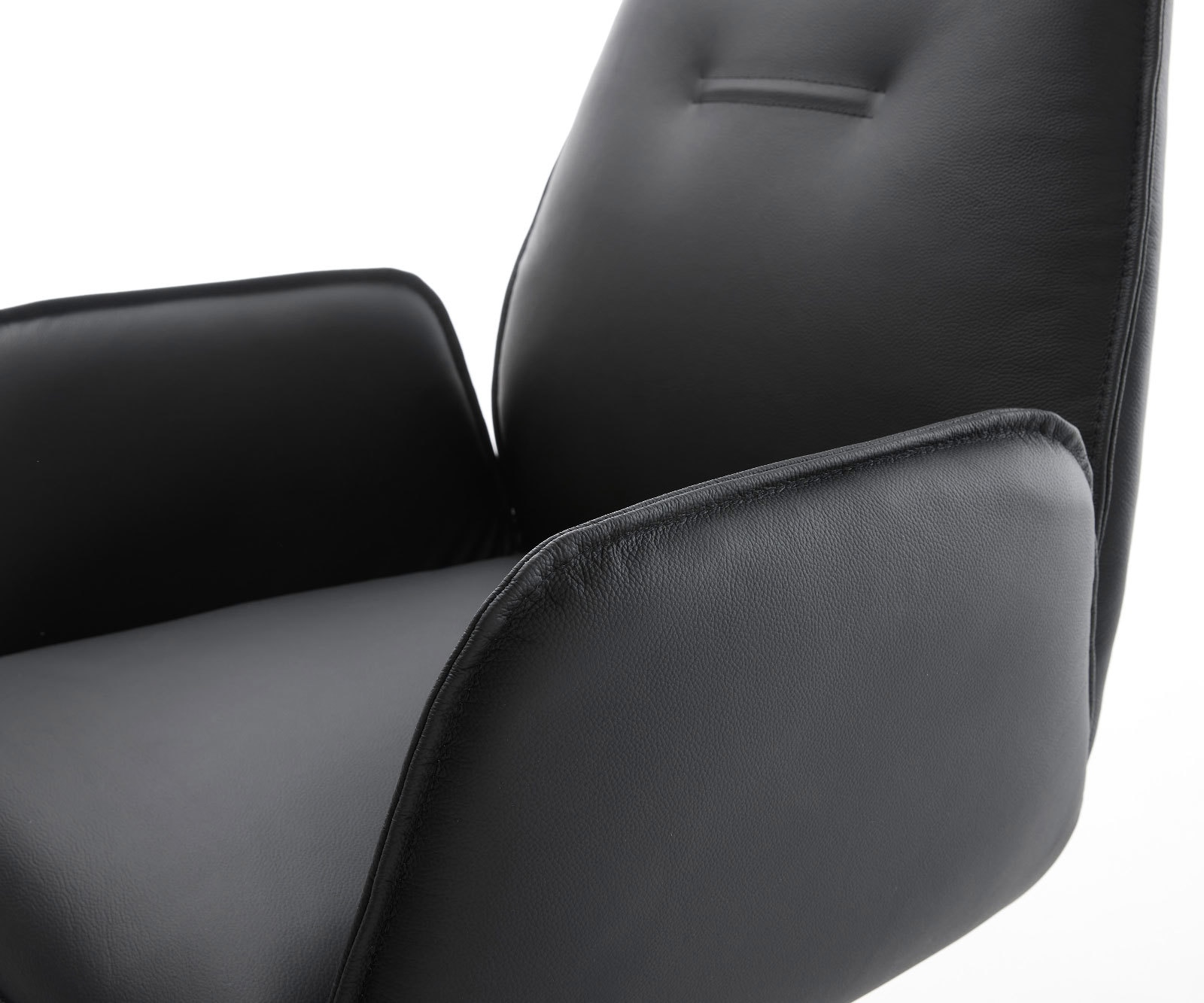 Esszimmerstuhl Zoa-Flex Echt-Leder Schwarz Kreuzgestell konisch Schwarz Taschenfederkern 4