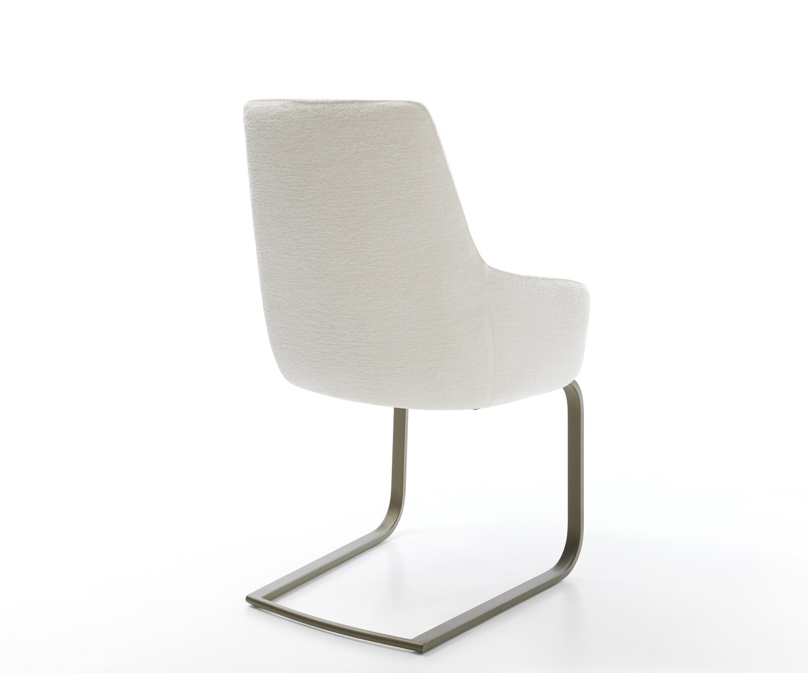 Freischwinger Zelia-Flex mit Armlehnen Bouclé Soft Beige Freischwinger flach Effektfinish Titan Taschenfederkern 5