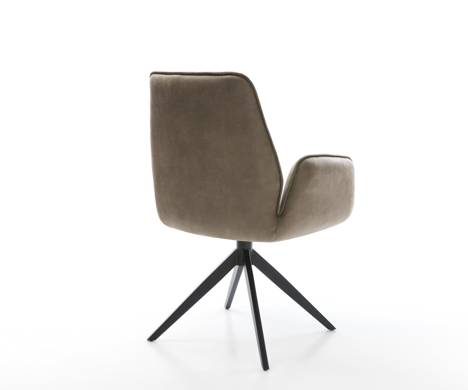 Drehstuhl Zoa-Flex Mikrofaser Taupe Vintage Kreuzgestell breit Schwarz 360° drehbar Wippfunktion Taschenfederkern 5