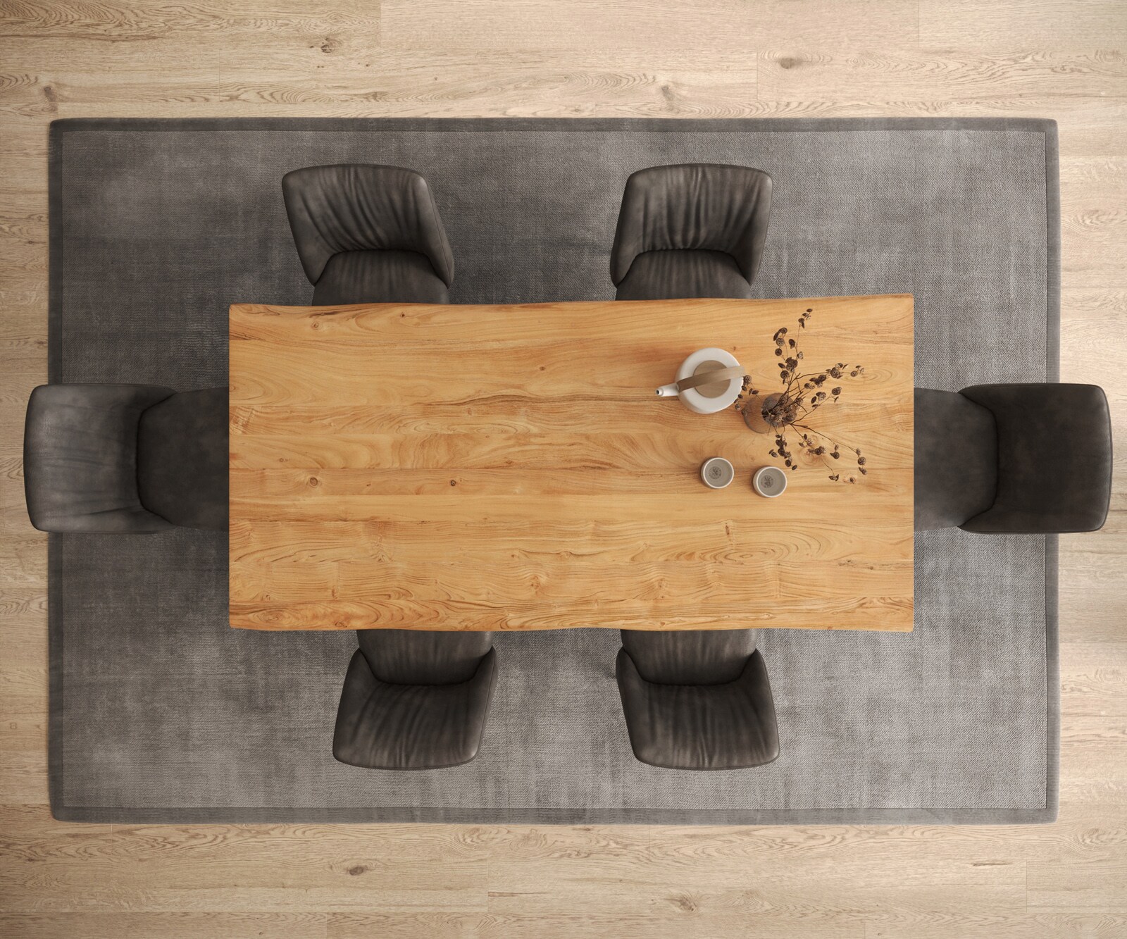 Esstisch Edge 200x100 XL Akazie Natur Troa Edelstahl gebürstet Live-Edge 4
