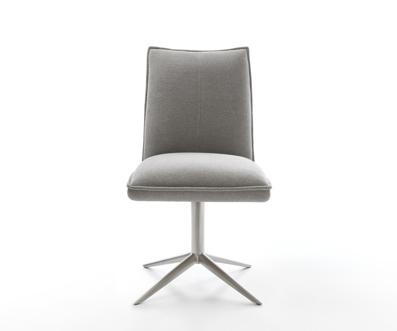 Drehstuhl Lelio-Flex Strukturstoff Soft Grau Fußkreuz Edelstahl 360° drehbar Wippfunktion Taschenfederkern 1